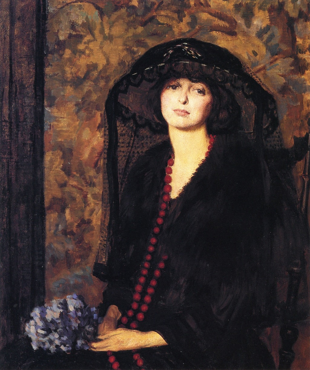 Lady in Black, vintage artwork by Philip Leslie Hale, 12x8" (A4) Poster