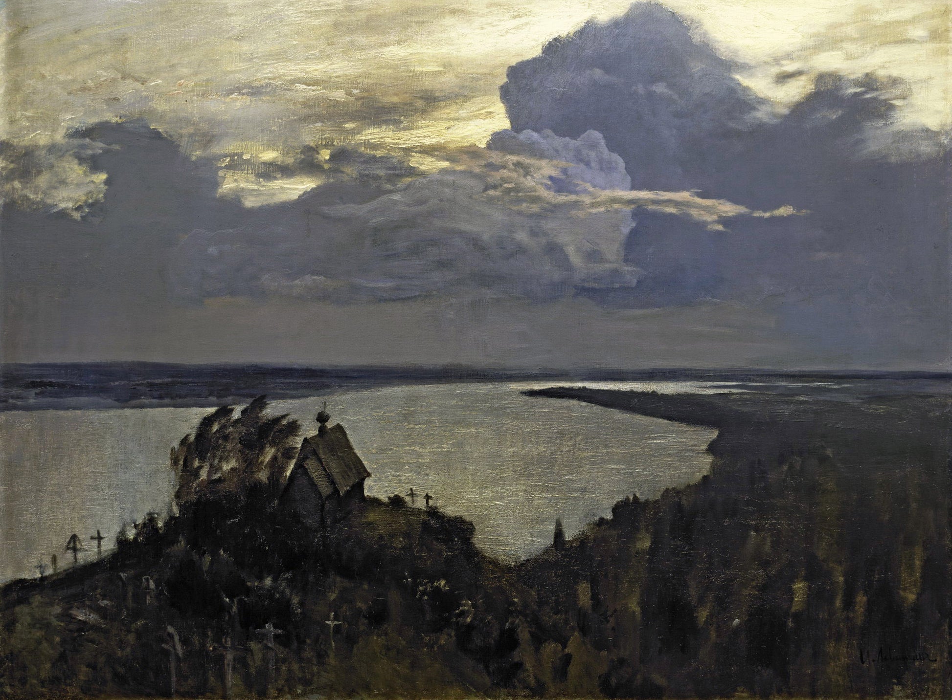 Above the Eternal Peace. Study by Isaak Levitan,A3(16x12")Poster