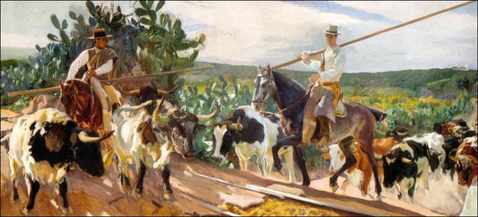 Andalusia, The Round Up, vintage artwork by Joaquin Sorolla y Bastida, 12x8" (A4) Poster