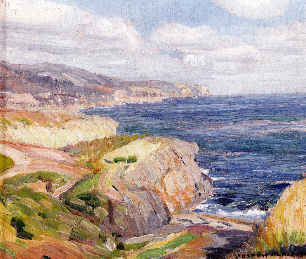 Diver's Cove, Laguna, vintage artwork by Joseph Kleitsch, 12x8" (A4) Poster