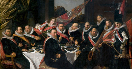 Banquet of the Officers of the St. George Civic Guard, vintage artwork by Frans Hals, 12x8" (A4) Poster