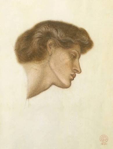 Dante's Dream at the Time of the Death of Beatrice - study, vintage artwork by Dante Gabriel Rossetti, 12x8