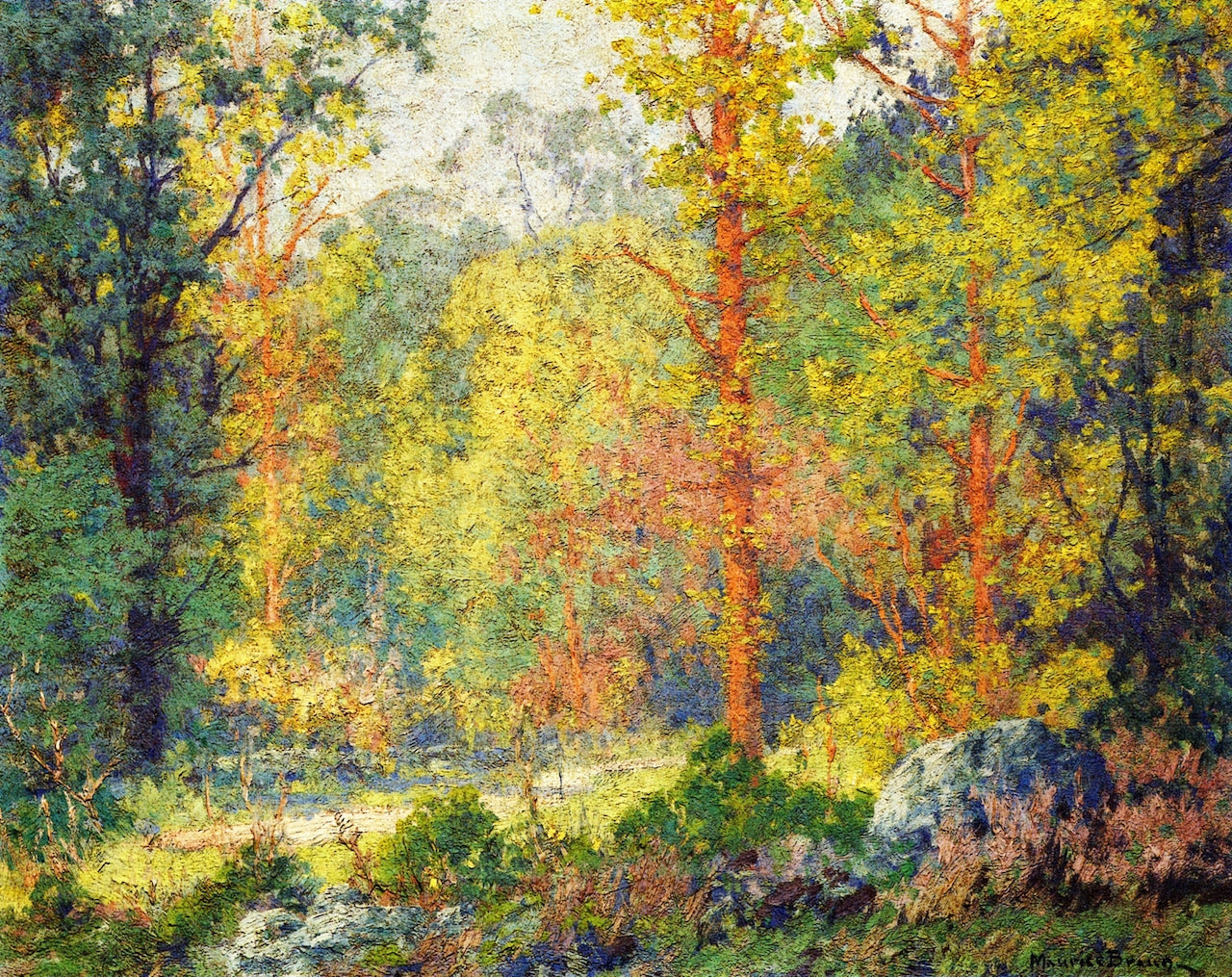 Spring in the Forest, vintage artwork by Maurice Braun, 12x8" (A4) Poster