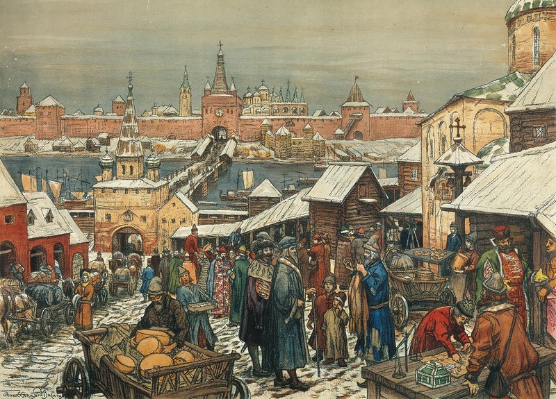Market in Nizhny Novgorod by Apollinari Vasnetsov,A3(16x12")Poster