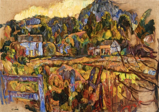 Landscape with Fence by Abraham A. Manievich,16x12(A3) Poster