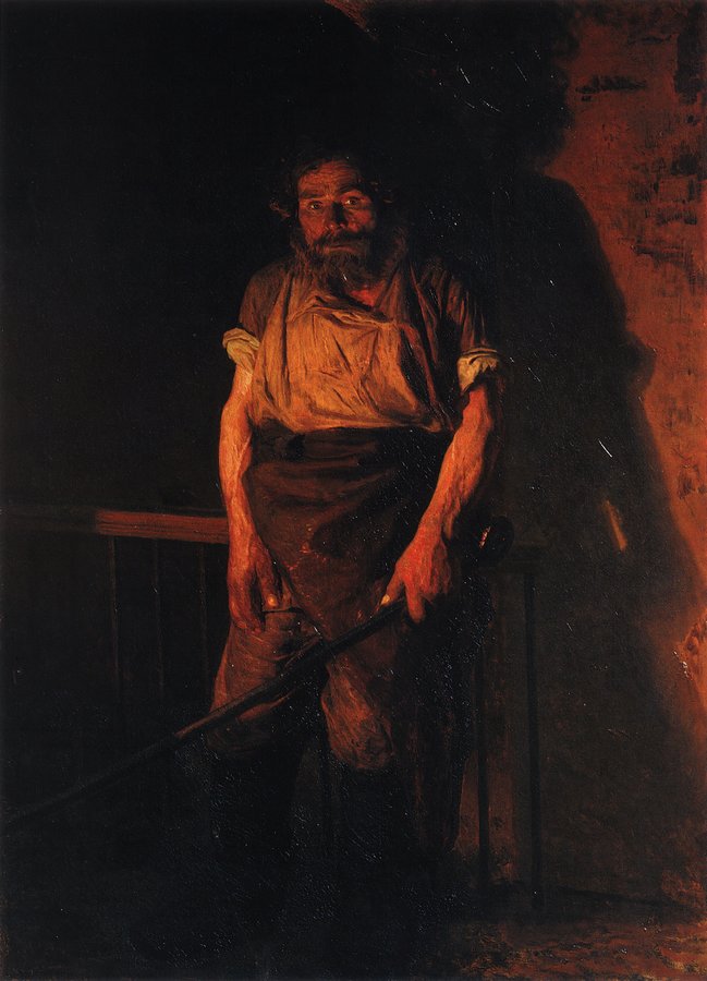 The Fireman, vintage artwork by Nikolai Aleksandrovich Yaroshenko, 12x8" (A4) Poster