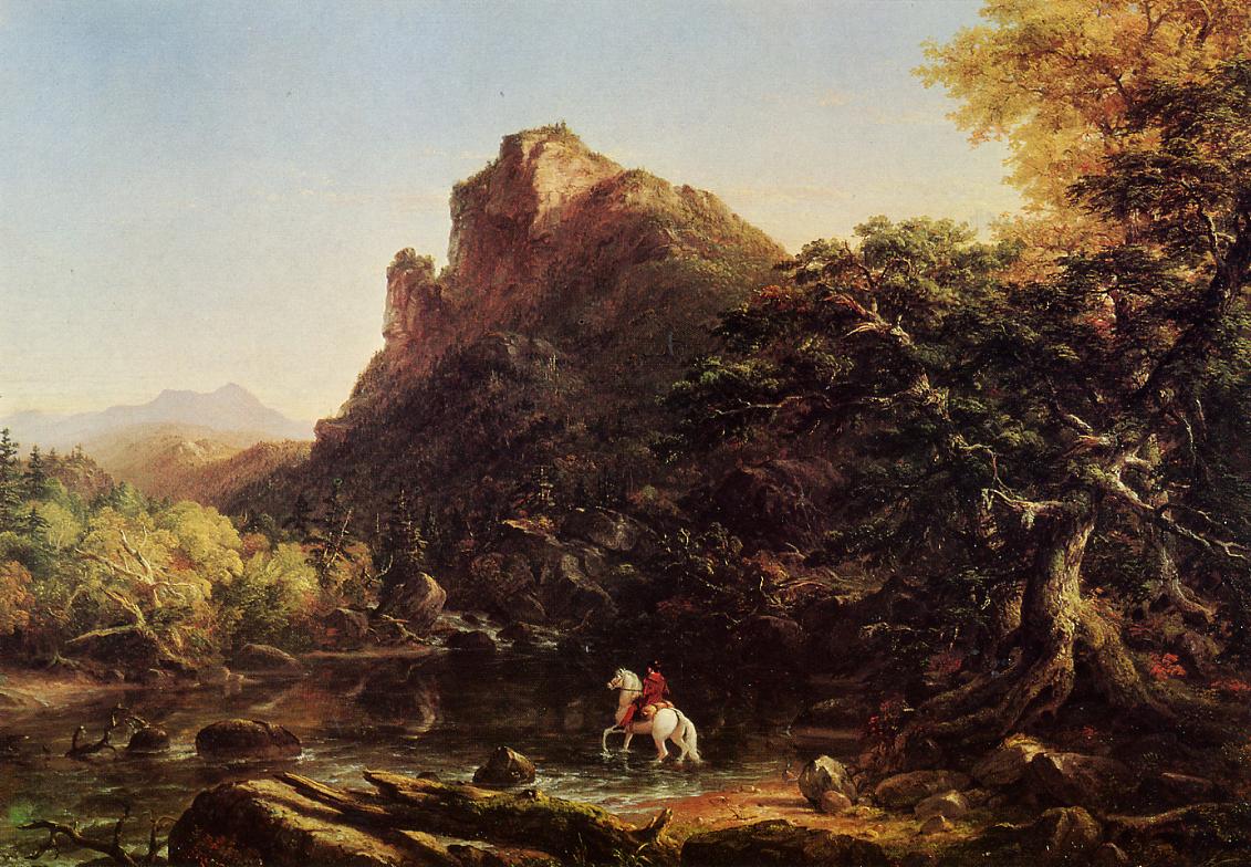 The Mountain Ford, vintage artwork by Thomas Cole, A3 (16x12") Poster Print