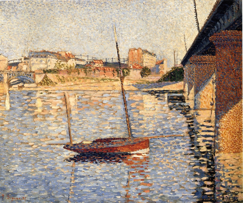 A Clipper, Asnieres, vintage artwork by Paul Signac, 12x8" (A4) Poster