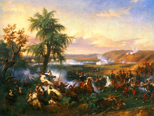 The Battle of Habra, Algeria, in December 1835 Between Emir Abd El Kadar and the Duke of Orleans, vintage artwork by Horace Vernet, A3 (16x12") Poster Print
