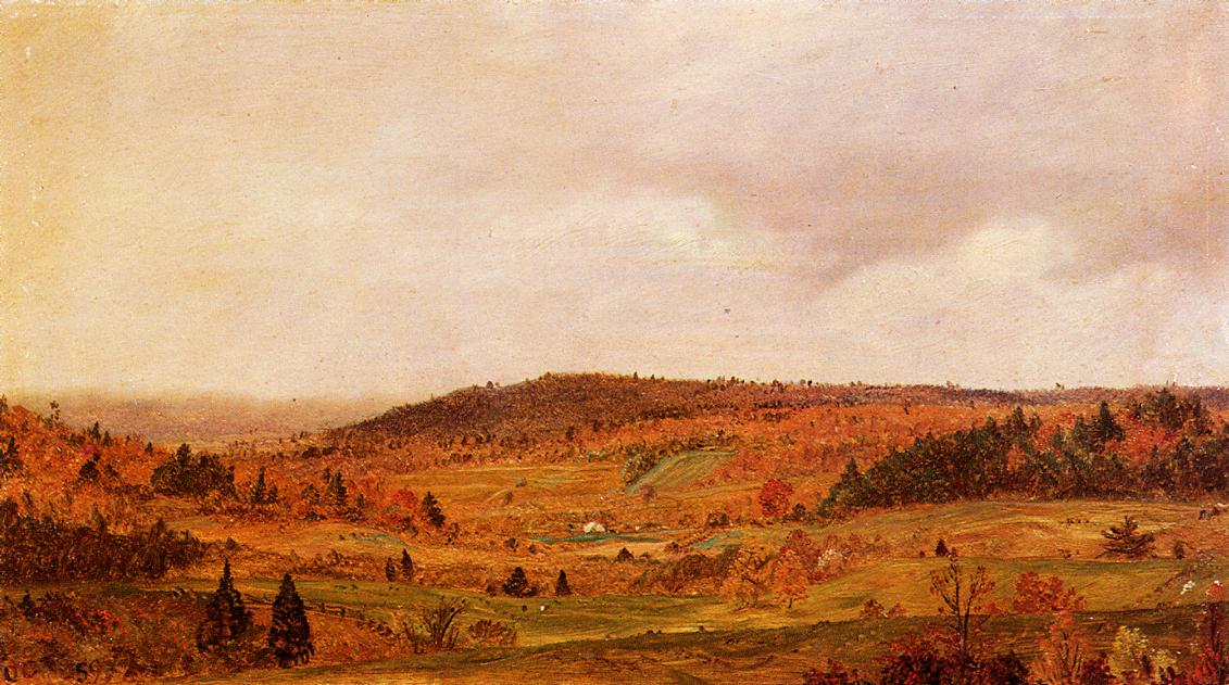 Autumn Shower, vintage artwork by Frederic Edwin Church, 12x8" (A4) Poster