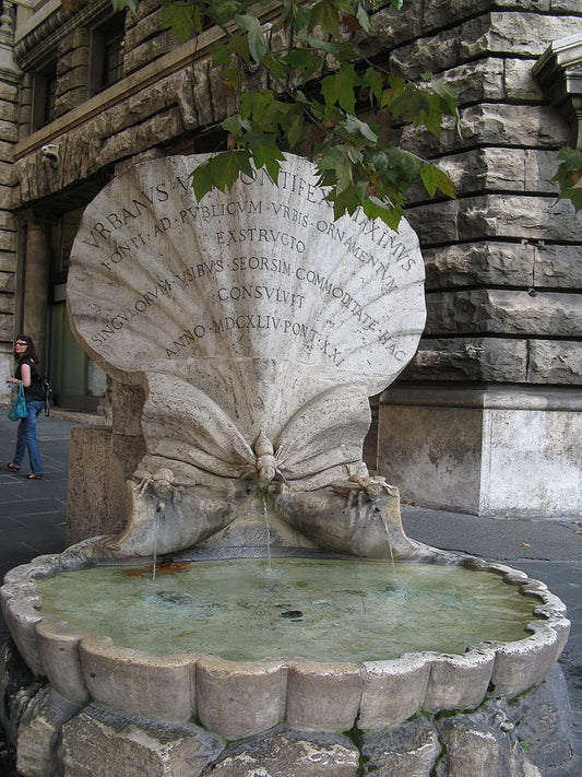 Fontana delle Api (Fountain of the Bees), vintage artwork by Gian Lorenzo Bernini, 12x8" (A4) Poster
