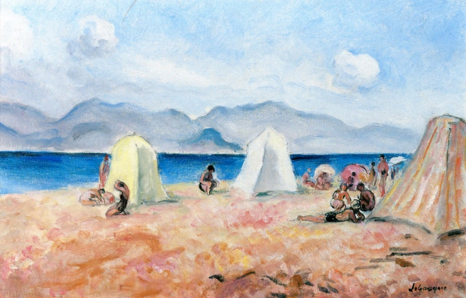 At the Beach by Henri Lebasque,A3(16x12")Poster