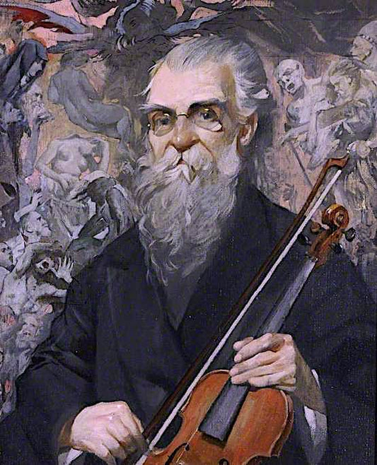 Spanish Cellist, Agustín Rubio, vintage artwork by James Kerr-Lawson, 12x8" (A4) Poster