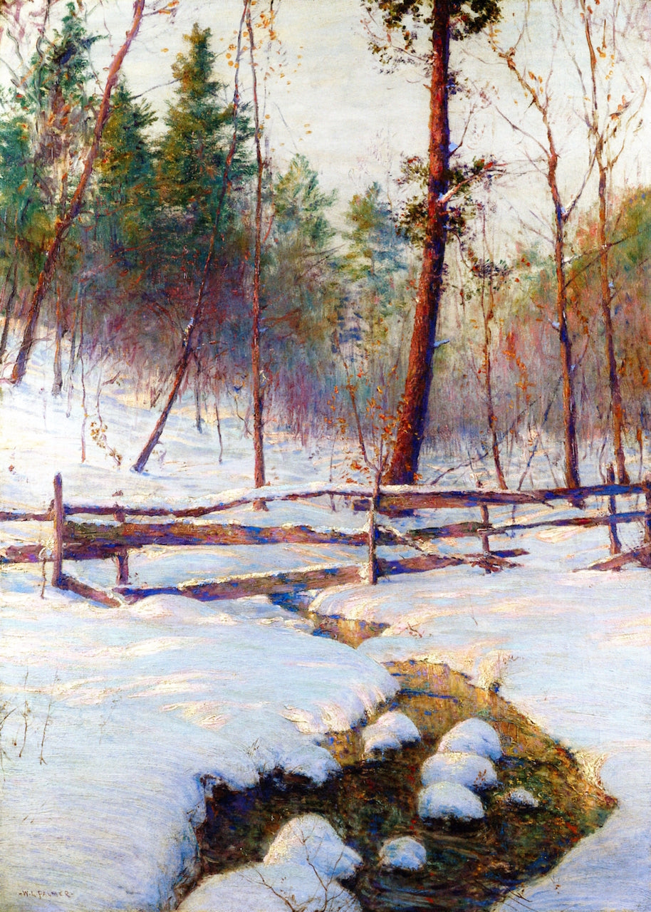 Brook and Fence by Walter Launt Palmer,A3(16x12")Poster