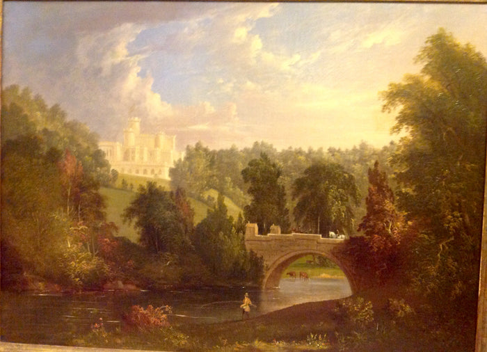 Castle and English Countryside, vintage artwork by Thomas Cole, A3 (16x12