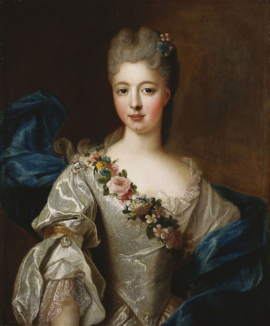 Marie Anne de Bourbon, Mademoiselle de Clermont, vintage artwork by Pierre Gobert, 12x8" (A4) Poster
