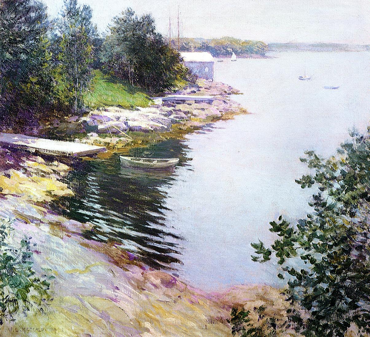 The Landing Place, vintage artwork by Willard Leroy Metcalf, 12x8" (A4) Poster