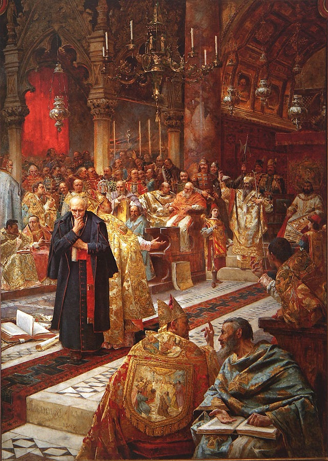 The Church Assembly in Split, vintage artwork by Mato Celestin Medovic, 12x8" (A4) Poster
