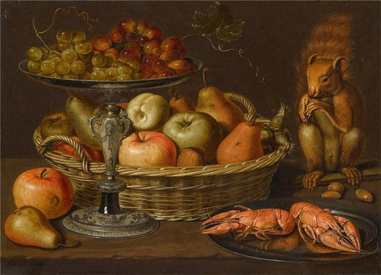 Still life with fruits on the table, vintage artwork by Clara Peeters, 12x8" (A4) Poster