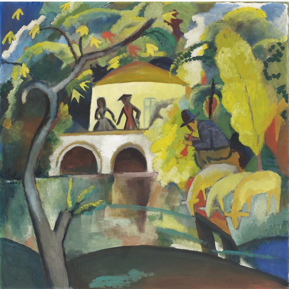 Rokoko, vintage artwork by August Macke, 12x8" (A4) Poster