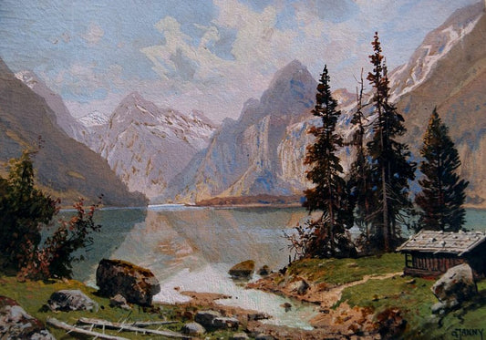 Königsee, vintage artwork by Georg Janny, 12x8" (A4) Poster