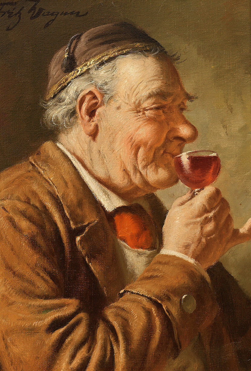 Red Wine, vintage artwork by Eduard von Grützner, 12x8" (A4) Poster