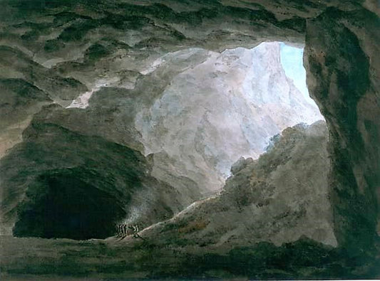 A Grotto in the Campagna, vintage artwork by John Robert Cozens, 12x8" (A4) Poster