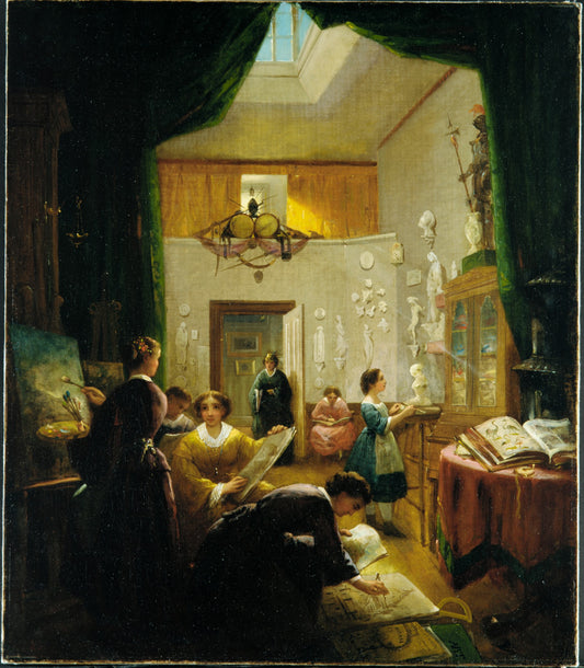 Women's Art Class, vintage artwork by Louis Lang, A3 (16x12") Poster Print