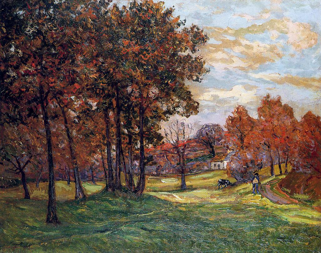 Autumn Landscape at Goulazon, Finistere by Maxime Maufra,A3(16x12")Poster