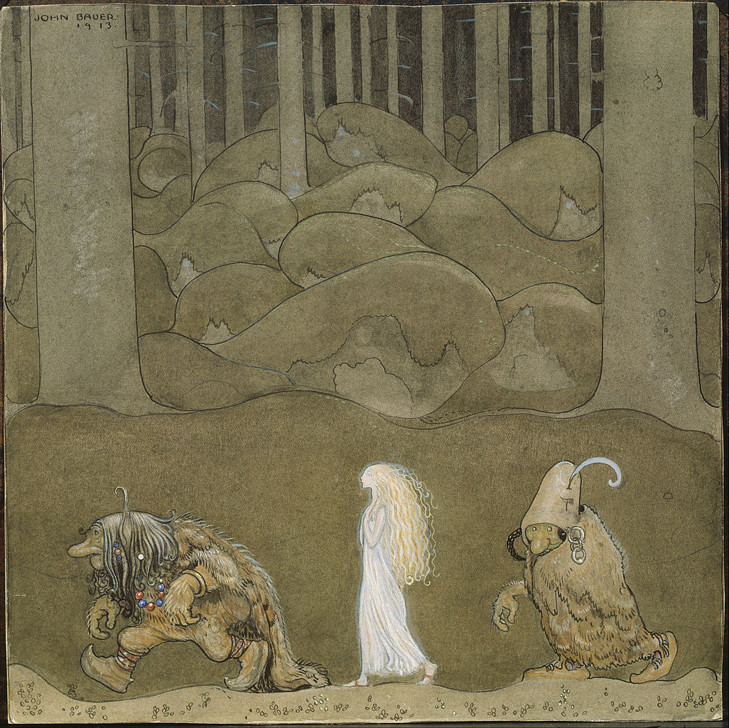 The Princess and the Trolls by John Bauer,16x12(A3) Poster