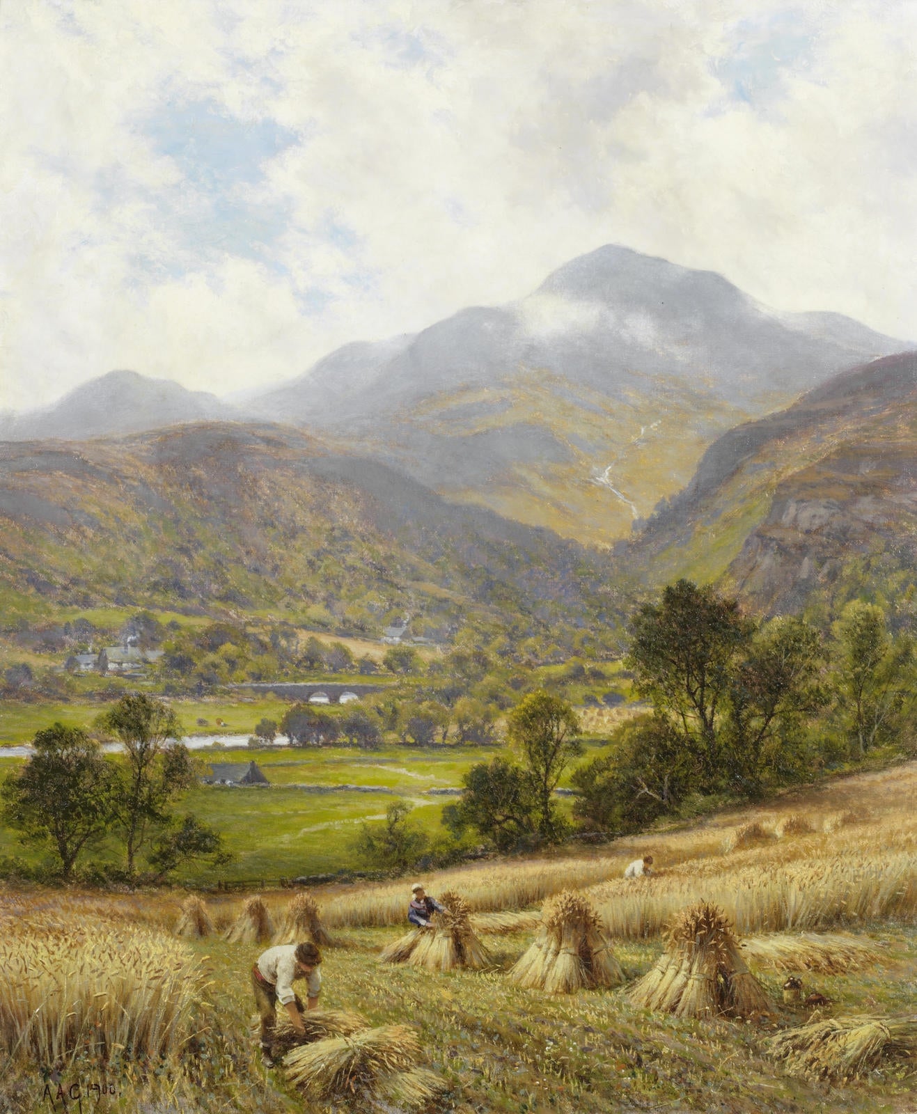 Snowdon, North Wales, vintage artwork by Alfred Augustus Glendening Sr., 12x8" (A4) Poster