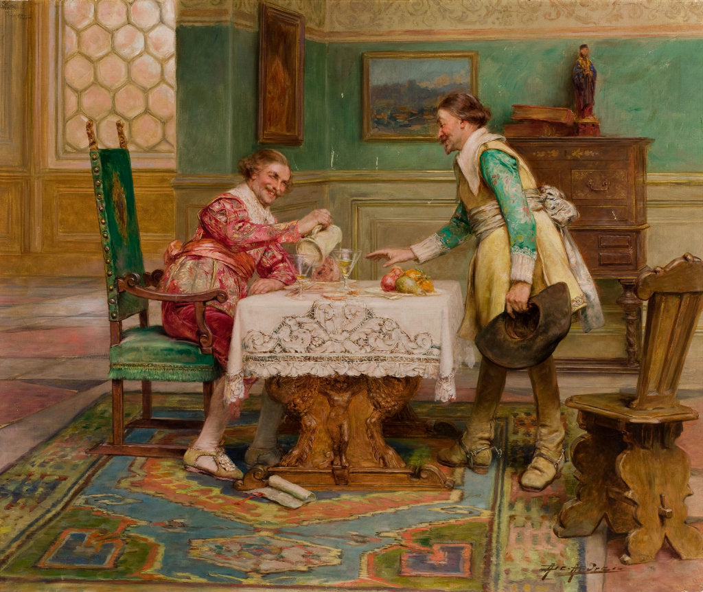 Cavaliers in an Interior by Alex de Andreis,16x12(A3) Poster