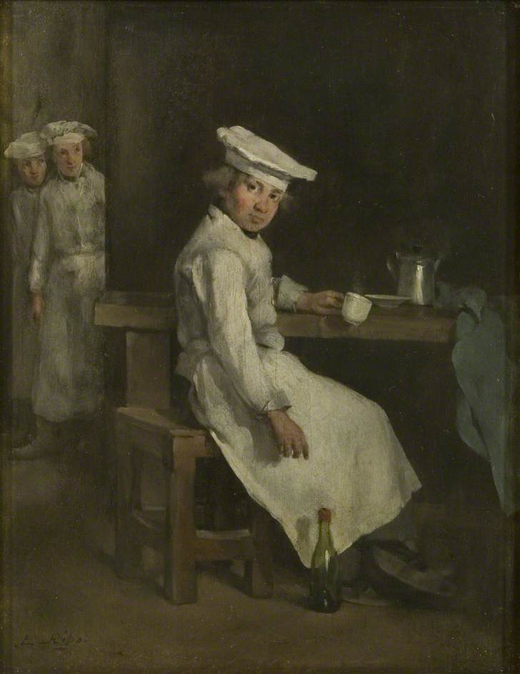 The Little Cooks, vintage artwork by Theodule-Augustin Ribot, 12x8" (A4) Poster