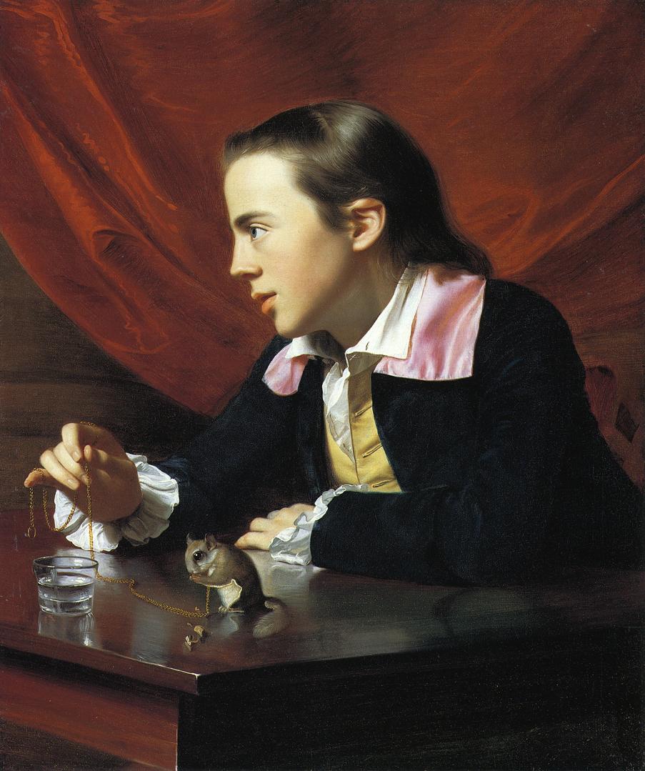 Boy with a Squirrel, vintage artwork by John Singleton Copley, 12x8" (A4) Poster