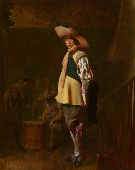 A Standing Officer, vintage artwork by Willem Duyster, 12x8" (A4) Poster