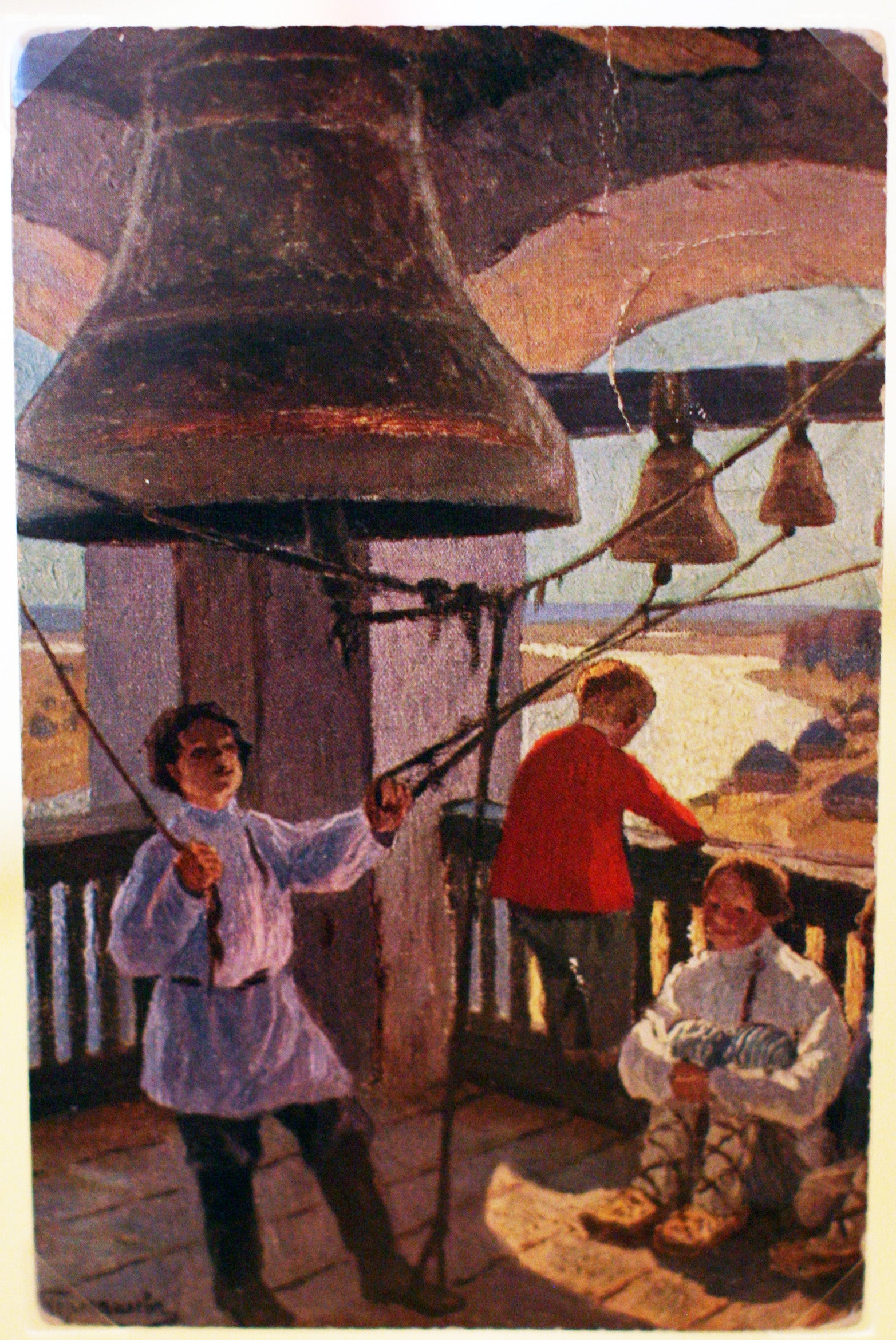 Easter Bells, vintage artwork by Mikhail Germashev, 12x8" (A4) Poster