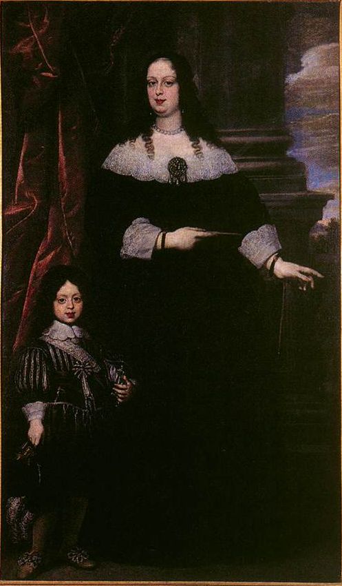 Portrait of Vittoria della Rovere and Cosimo III as a Child, vintage artwork by Justus Sustermans, 12x8" (A4) Poster
