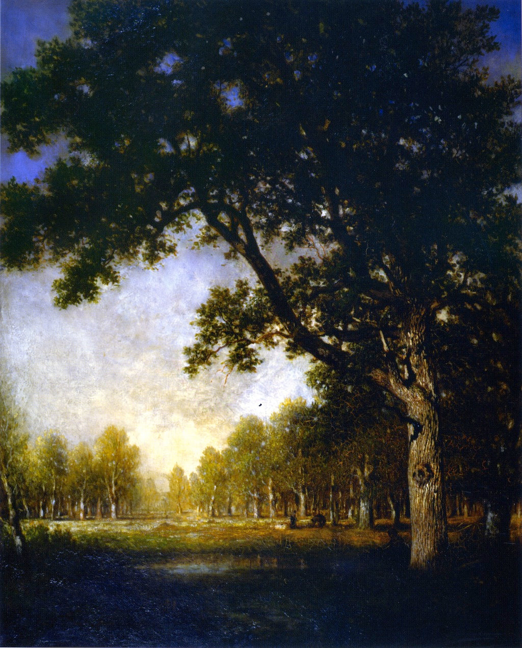 French Forest Scene, vintage artwork by Gilbert Munger, 12x8" (A4) Poster