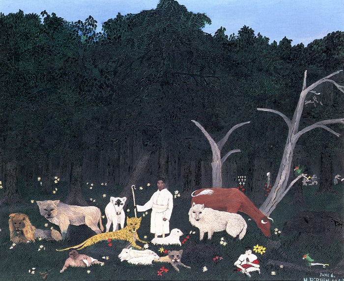 The Holy Mountain I, vintage artwork by Horace Pippin, 12x8