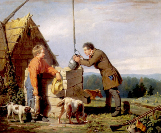 Hunters at the Well, vintage artwork by William Tylee Ranney, A3 (16x12") Poster Print