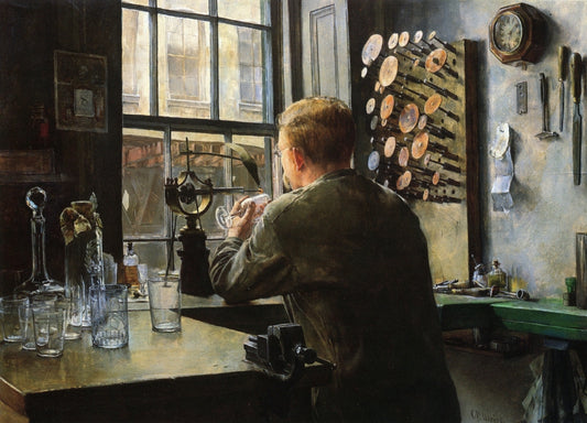 The Glass Engraver, vintage artwork by Charles Frederic Ulrich, 12x8" (A4) Poster