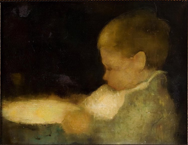 Etend jongetje by Jan Mankes,16x12(A3) Poster