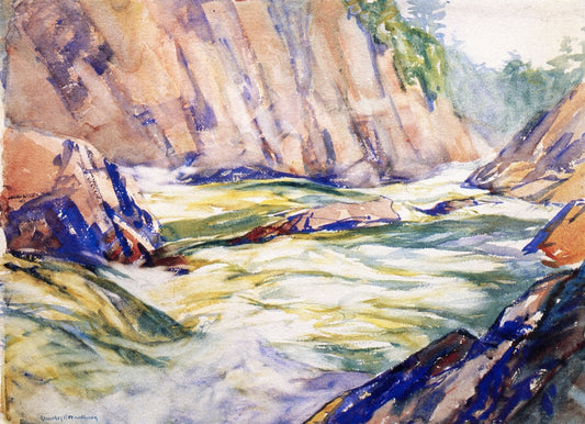 High Water, vintage artwork by Charles H. Woodbury, 12x8" (A4) Poster