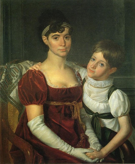 Alida Livingston Armstrong and Daughter, vintage artwork by Rembrandt Peale, 12x8" (A4) Poster