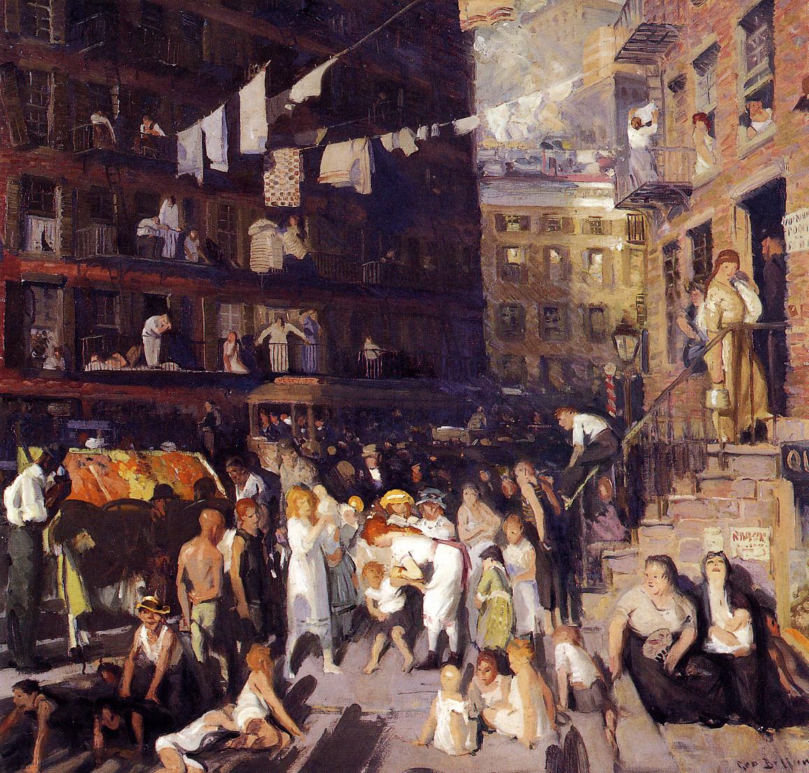 Cliff Dwellers, vintage artwork by George Wesley Bellows, 12x8" (A4) Poster