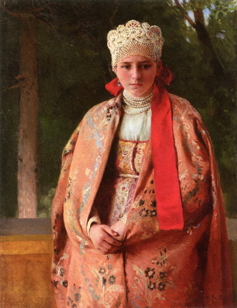 Boyarina, vintage artwork by Klavdi Vasilievich Lebedev, 12x8" (A4) Poster