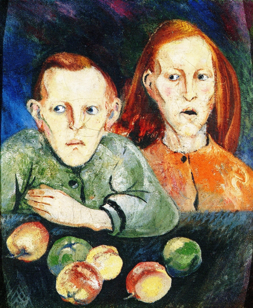 Hungry Children, vintage artwork by Aksel Waldemar Johannessen, 12x8" (A4) Poster