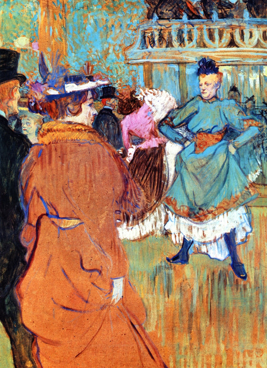 The Beginning of the Quadrille at the Moulin Rouge, vintage artwork by Henri de Toulouse-Lautrec, 12x8" (A4) Poster