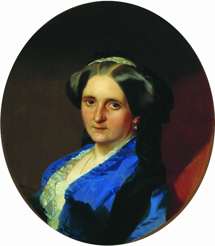 Portrait of A.A. Olenina, vintage artwork by Ivan Makarov, 12x8" (A4) Poster