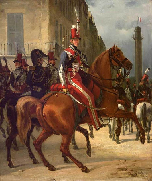 The Duke of Chartres on Horseback, vintage artwork by Horace Vernet, A3 (16x12") Poster Print
